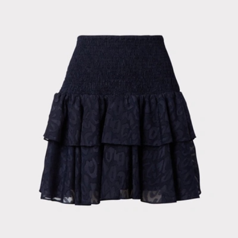 MILLY
Wyatt Leopard Jacquard Skirt Navy size Small